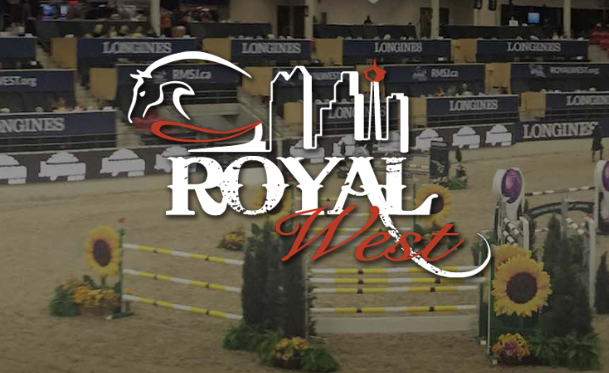 Royal West Logo over Showjumping Arena